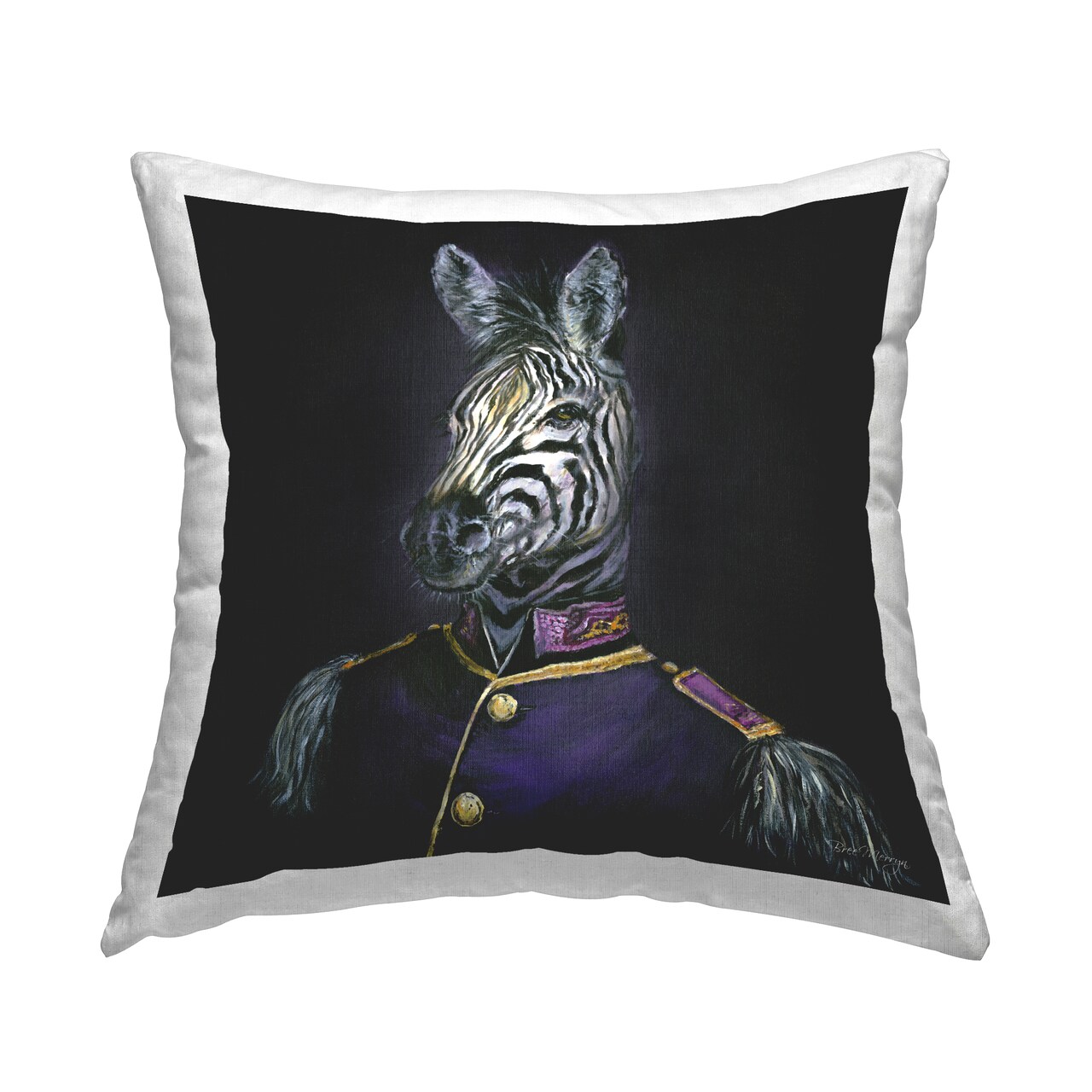 Historical Coat Zebra Decorative Printed Throw Pillow Design by Bree Merryn, 18 x 7 x 18